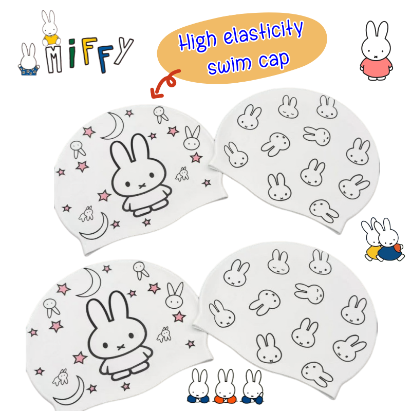 Swim Cap Silicone - Neue Miffy Rabbit Hochelastische Badekappe mit