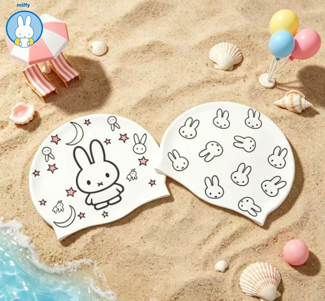 Swim Cap Silicone - Kawaii Miffy Neue Niedliche Silikon-Schwimmkappe -