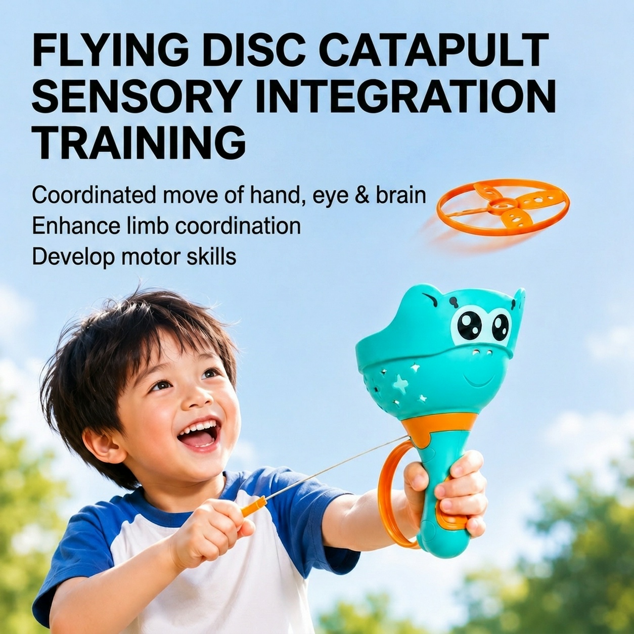 Sports Equipment For Kindergarten - Mquduo Flugscheiben-Katapult-Spielzeug für Kinder, Zieh-und-Fliege-Outdoor-Sportspiel, Hand-Augen-Koordinationstraining-Spielzeug
