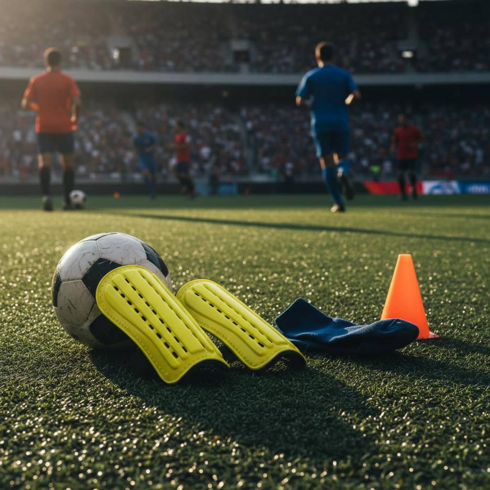 Sports Equipment For Training - Fußball-Schienbeinschoner mit Befestigungsriemen Erwachsenen-Fußballschienbeinschoner Schützende Sportausrüstung