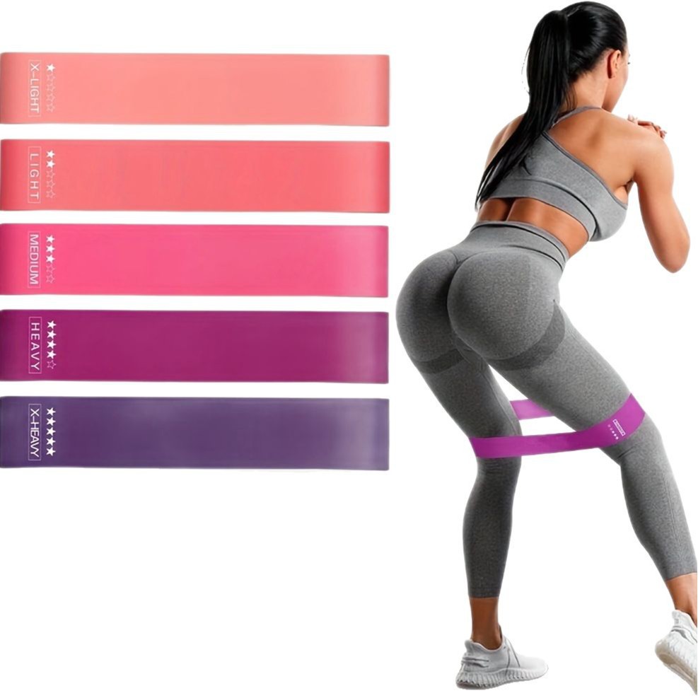 Sports Equipment For Schools - 5-teiliges Farbiges Widerstandsband-Set Tragbare Elastische Fitnessbänder