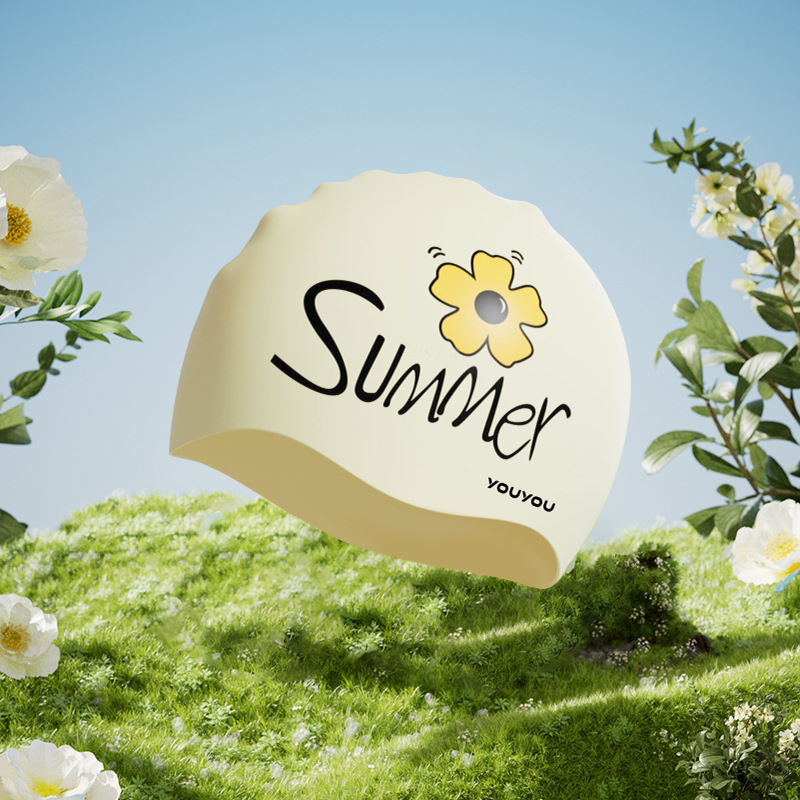 Swim Cap Silicone - Kinder Silikon Cartoon Badekappe Wasserdicht Mädchen